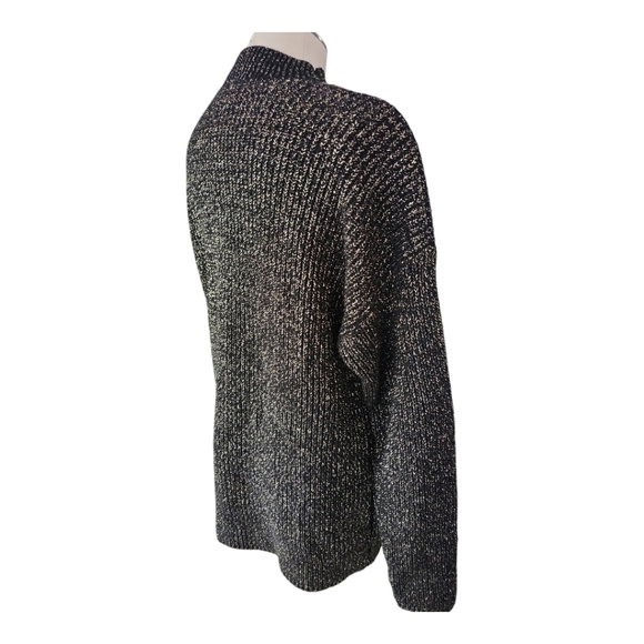Vintage Carriage Court Metallic Knit Sweater Tunic Black Gold Made in USA - Picture 5 of 9